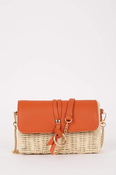 DeFacto Women's Long Strap Straw Crossbody Bag B9040Axns