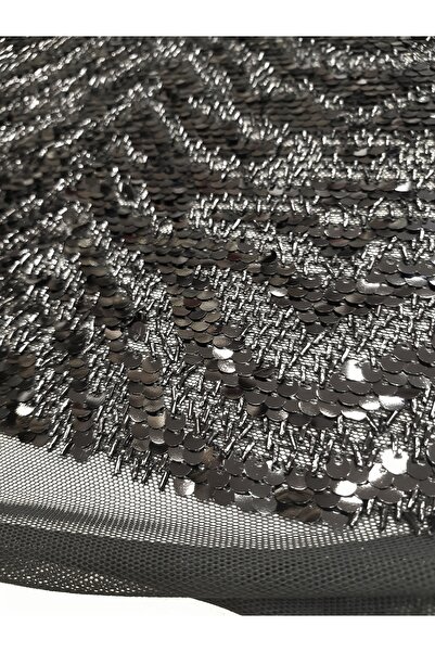 Safir Kumaş Abiyelik Yumuşacık Ve Likralı Yoğun Pul Payet İşlemeli 2.5 Metre