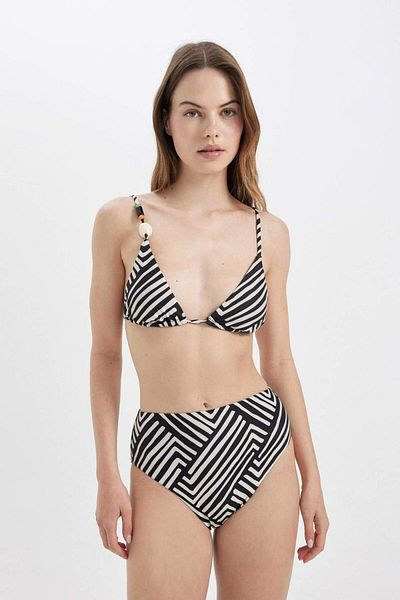 DeFacto Gestreifter Bikini mit hoher Taille und normaler Passform – Fall in Love C3199AX24SM