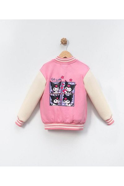 GİRL EMELY Kuromi Girl's Three Rope School College Single Top Salmon