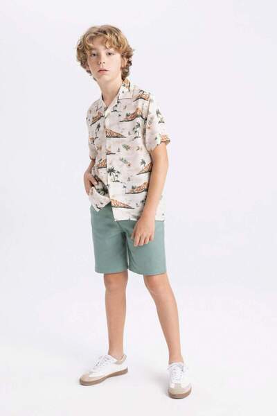 DeFacto Boy's Basic Plain Gabardine Shorts C3047A824Sm