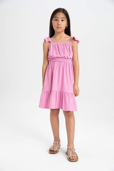 DeFacto Girl's Strap Wrap Summer Dress D1292A824Sm