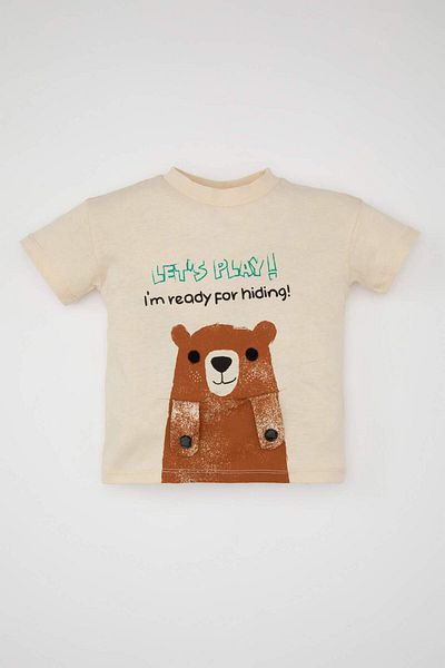 DeFacto Baby Boy Animal Pattern Short Sleeve T-shirt C5910A524SM