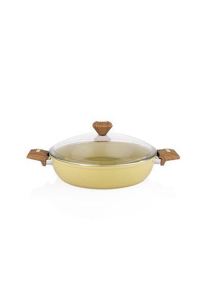 Schafer Fiesta Ceramic Flat Pot 30 Cm-Green