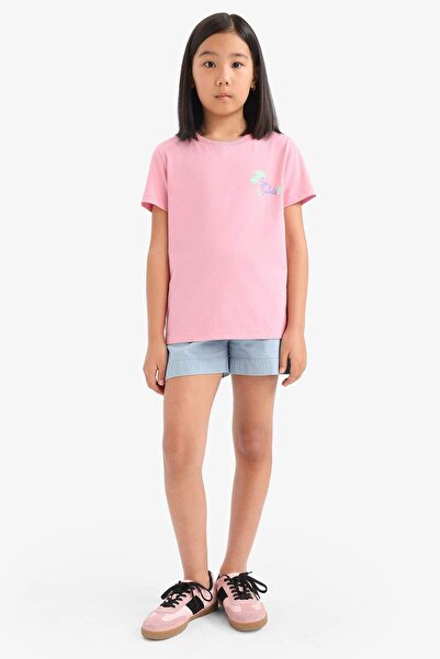 DeFacto Kız Çocuk Paperbag Jean Şort C9302A824SM