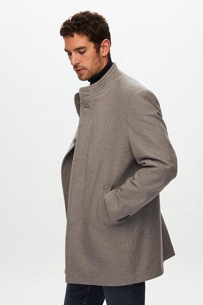 D'S Damat Ds Damat Regular Fit Gri Domn Guler Cashmere Coat