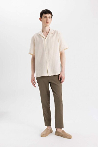 DeFacto Relax Fit Straight Leg Crinkle Trousers C3930AX24SM