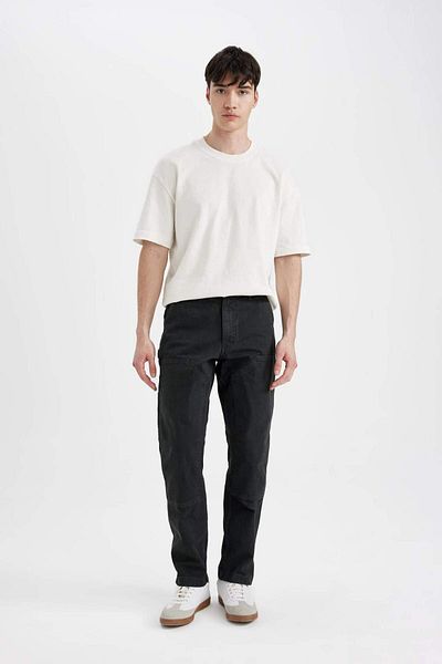 DeFacto Wide Leg Canvas Trousers Loose Relaxation Straight Leg C2091Ax24Sm
