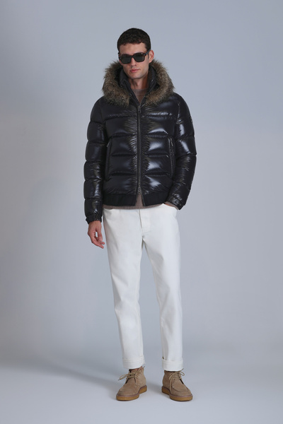 Lufian Men's Black Coat - Jeam Goose Feather