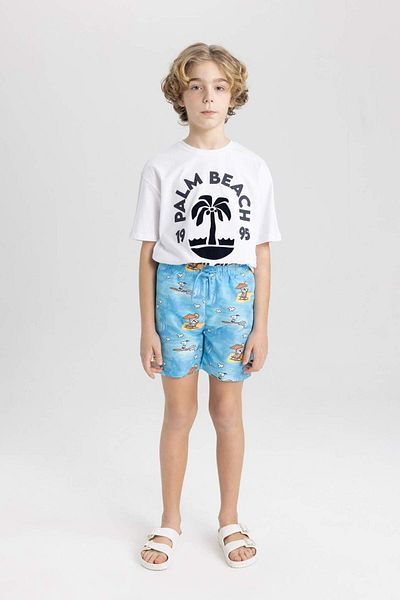 DeFacto Pantaloni scurți de baie Snoopy pentru băieți C3581A824HS