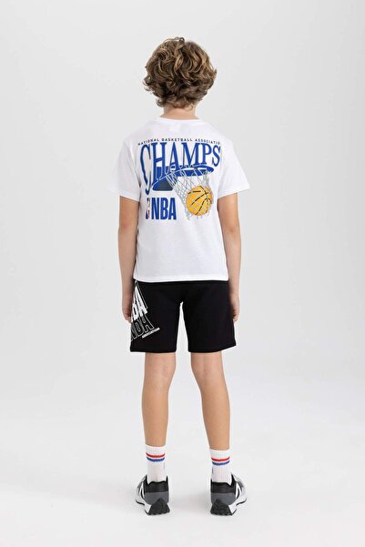 DeFacto Erkek Çocuk NBA Wordmark 2li Takım Kısa Kollu Tişört Şort B7799A824SM