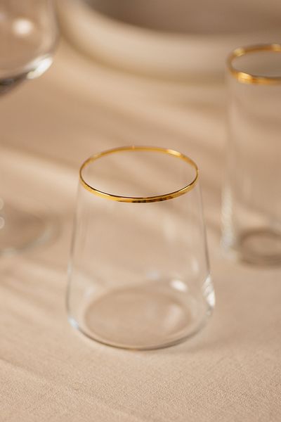 Rakle Avantgarde Gold Set of 4 Water Glasses 420 Cc