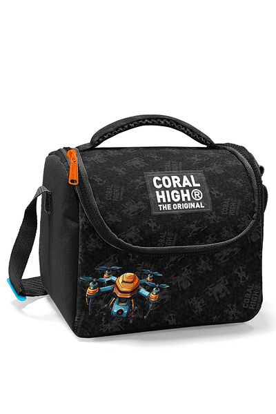 Coral High Black Drone Patterned Thermo Lunchbox 22791