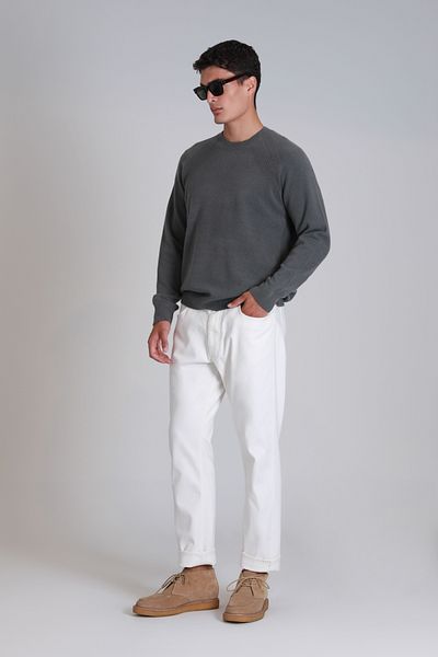 Lufian Men's Sweater Moon - Smoke Green