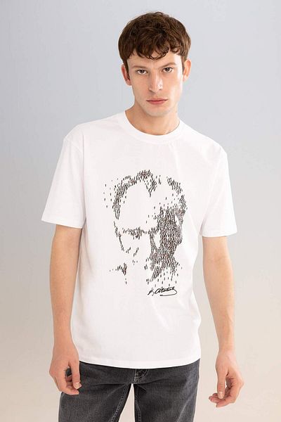 DeFacto Regular Fit Crew Neck Atatürk Printed Short Sleeve T-Shirt C5825AX24HS