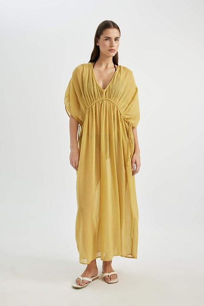 DeFacto Regular Fit Cotton Beach Dress-Fall in Love B7516Ax24Sm