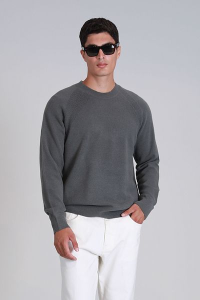 Lufian Men's Sweater Moon - Smoke Green