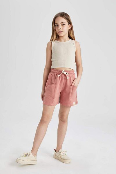DeFacto Girl's Pocketed Woven Labeled Shorts Z8803A624HS