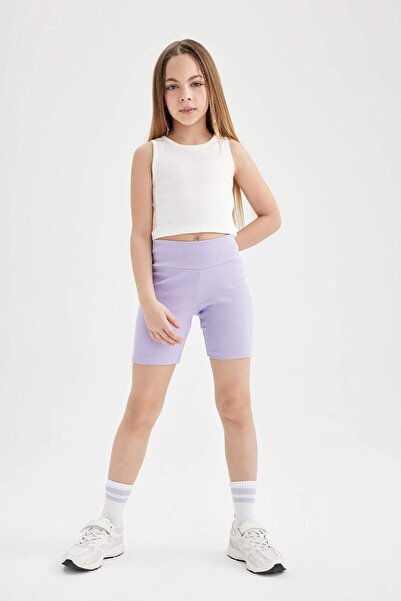 DeFacto Girl's Biker Ribbed Camisole Tights B6405A824HS
