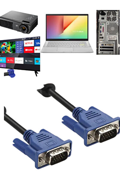 Astakos 🖥️ 1.5 Metre Vga Kablo | 15 Pin Erkek - Lcd Monitör, Projeksiyon Uyu...
