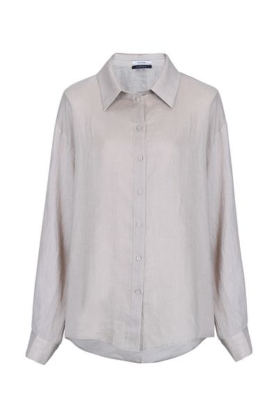 Lufian Beige Women's Linen Shirt - Barri