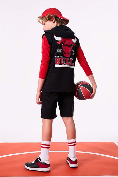 DeFacto Tricou cu glugă NBA Chicago Bulls pentru băieți C0387A824HS