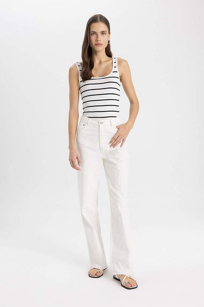DeFacto Slim Fit Slim Fit Striped Crew Neck Rib Tank Top C6610Ax24Sm