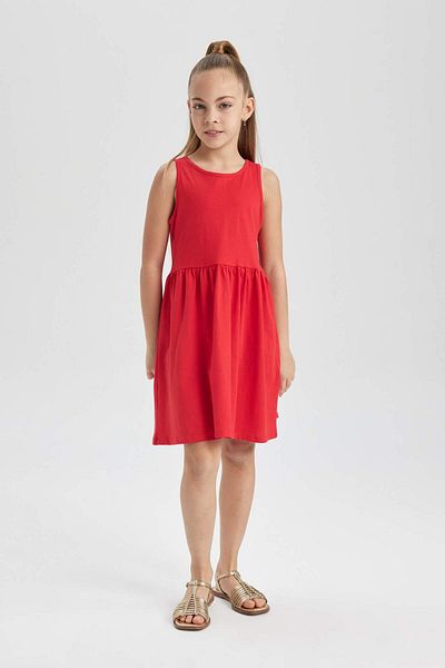 DeFacto Girl's Basic Plain Sleeveless Dress B4336A824Sm