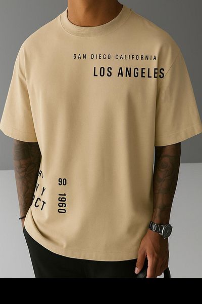 BENROMA 1 tricou este un cadou pentru achiziții de 6 și mai sus în coș - Tricou oversize unisex cu imprimeu Los Angeles