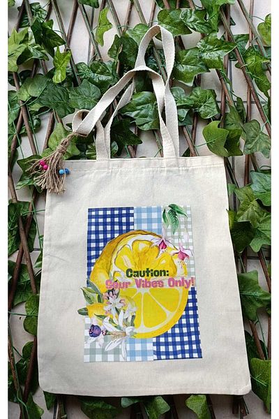 Beyaz Gelincik Tasarım Printed Raw Cloth Shoulder Bag 34 X 39 Dtf Printing