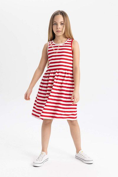 DeFacto Girls Sleeveless Striped Dress B4340A824Sm