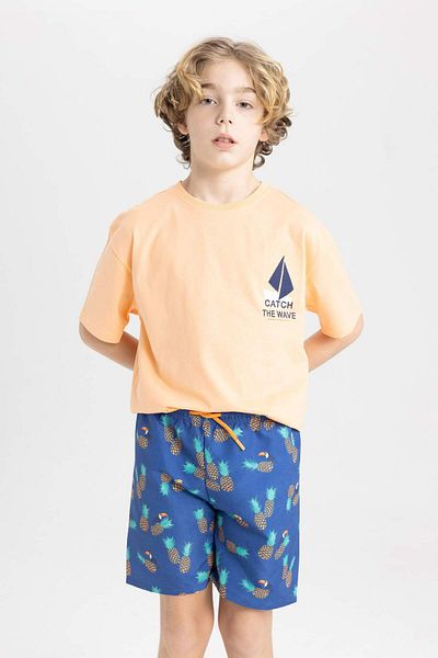 DeFacto Pantaloni scurți de baie cu model pentru băiat B7451A824HS