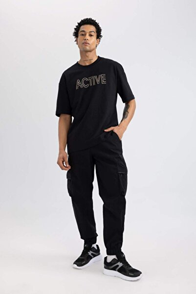 DeFacto Fit Oversize Wide Fit Cargo Pocket Sportsman υφαντό παντελόνι (C1528a...
