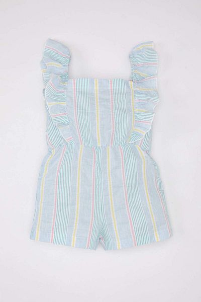 DeFacto Baby Girl Striped Poplin Jumpsuit with Straps C7039A524Sm