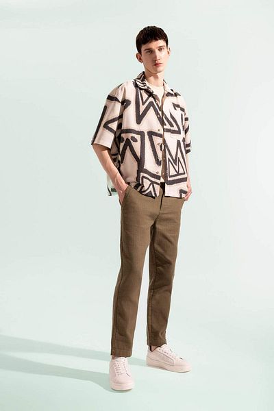 DeFacto Summer Jogger Pants Regular Fit Regular Cut Linen Look Straight Leg Cotton Pockets B4138Ax24Sp