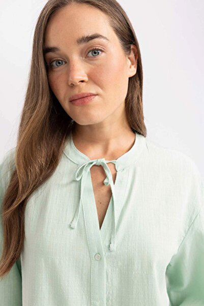 DeFacto Regular Fit Crew Neck Long Sleeve Blouse C3821AX24SM