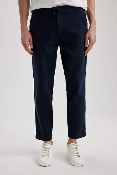 DeFacto Summer Jogger Pants Regular Fit Regular Cut Linen Look Straight Leg Cotton Pockets B4138Ax24Sp