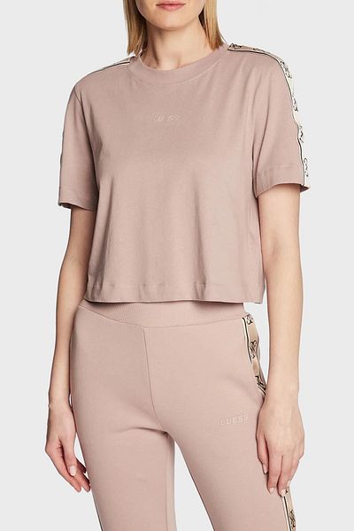 Guess Britney Crop Tee Women's Pink T-Shirt V3Ri08I3Z14-G4Q9