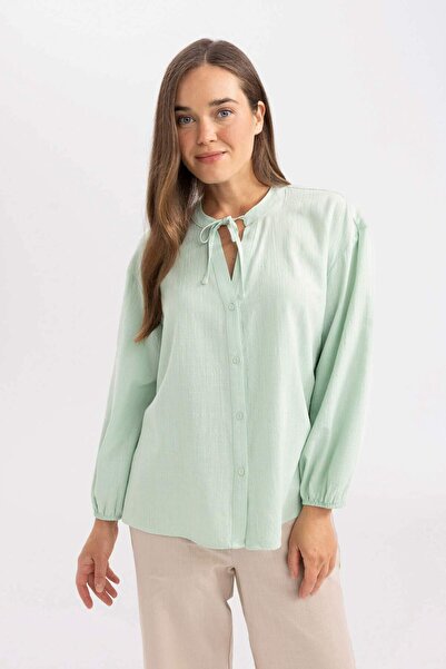 DeFacto Regular Fit Crew Neck Long Sleeve Blouse C3821AX24SM