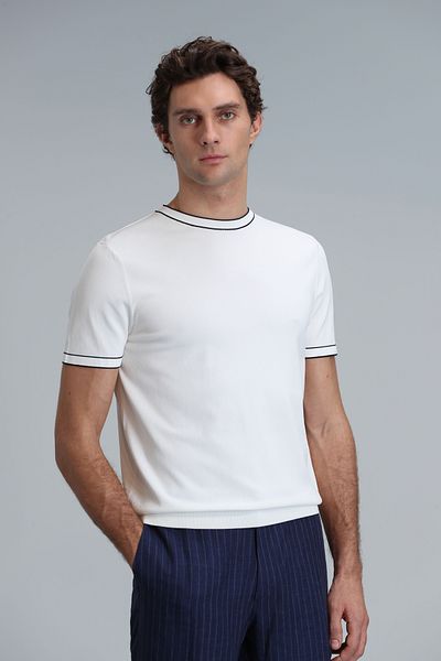 Lufian Men's Sweater Steve Ecru
