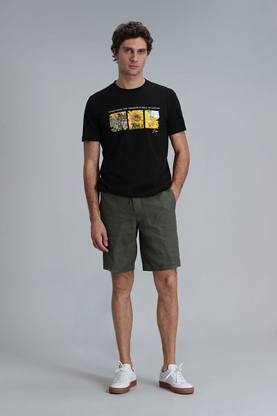 Lufian Black Modern Graphic June T-Shirt