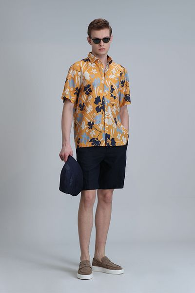 Lufian Pantaloni scurți Peler Sport pentru bărbați, slim fit, bleumarin