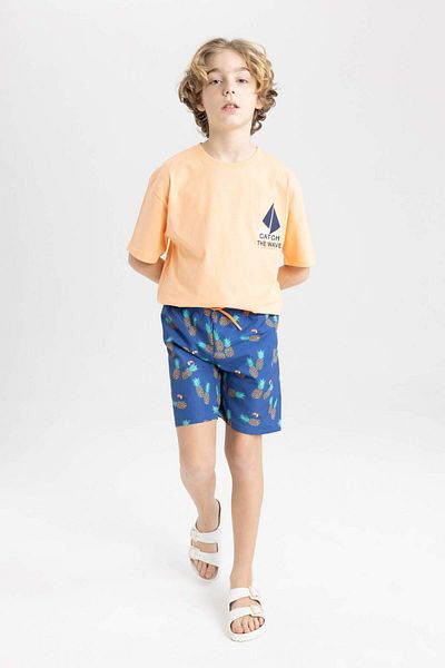 DeFacto Pantaloni scurți de baie cu model pentru băiat B7451A824HS