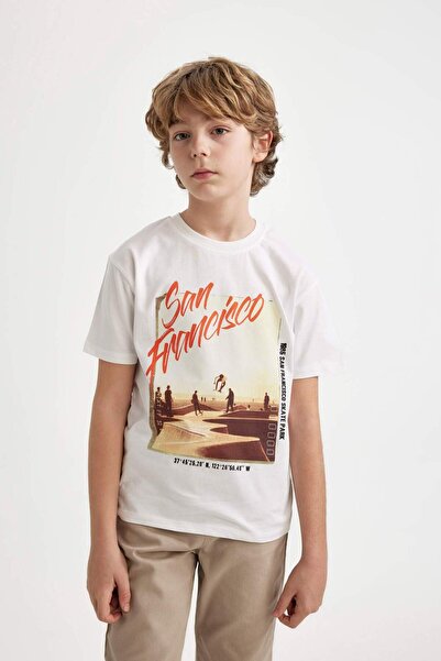 DeFacto Μπλουζάκι με κοντό μανίκι με στάμπα για αγόρια C1961A824SM