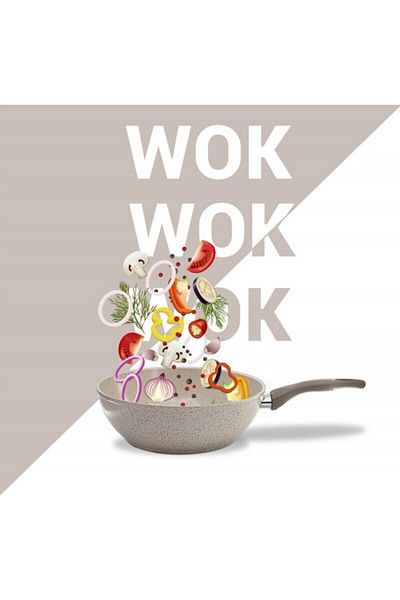 gülsan Saffron Series - 24 cm Granite Wok Pan
