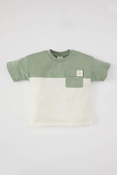 DeFacto Baby Boy Crew Neck Color Block Short Sleeve T-Shirt C6562A524SM