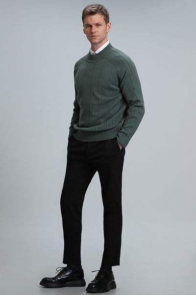 Lufian Men's Fisherman's Sweater - Time Tam, Nefti Green
