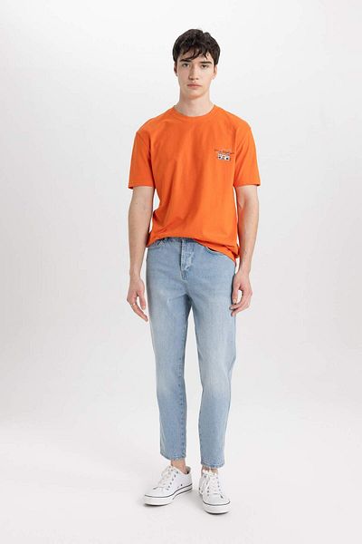 DeFacto Regular Fit Crew Neck Printed Short Sleeve T-Shirt C2130Ax24Sm