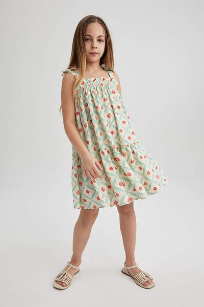 DeFacto Girl's Strap Floral Print Summer Dress Y6957A624Sm