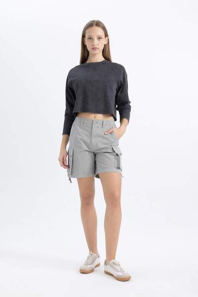 DeFacto Coool Loose Fit Washed Faded Effect Long Sleeve T-Shirt C4398Ax24Sp